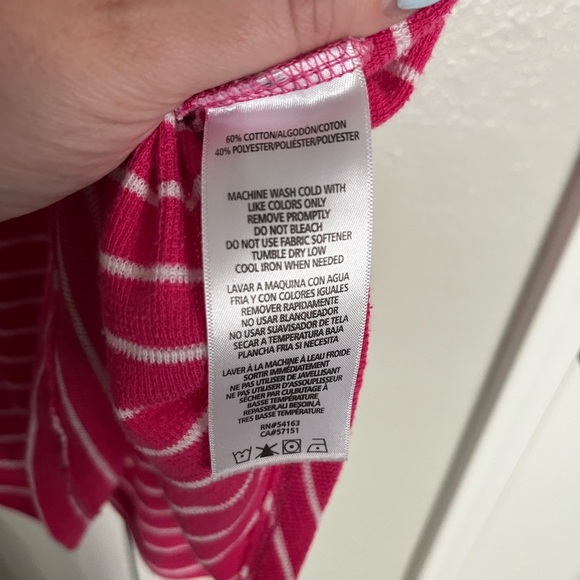 Calvin Klein Fuchsia Striped Long Sleeve Top - Picture 3 of 4